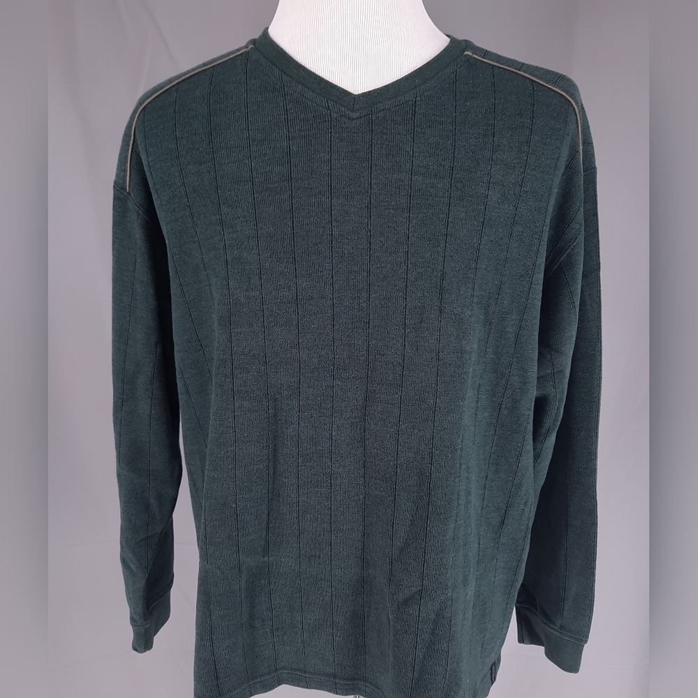 Columbia Sportswear V-neck Long Sleeve Green Sweater Men's Size XL Pullover